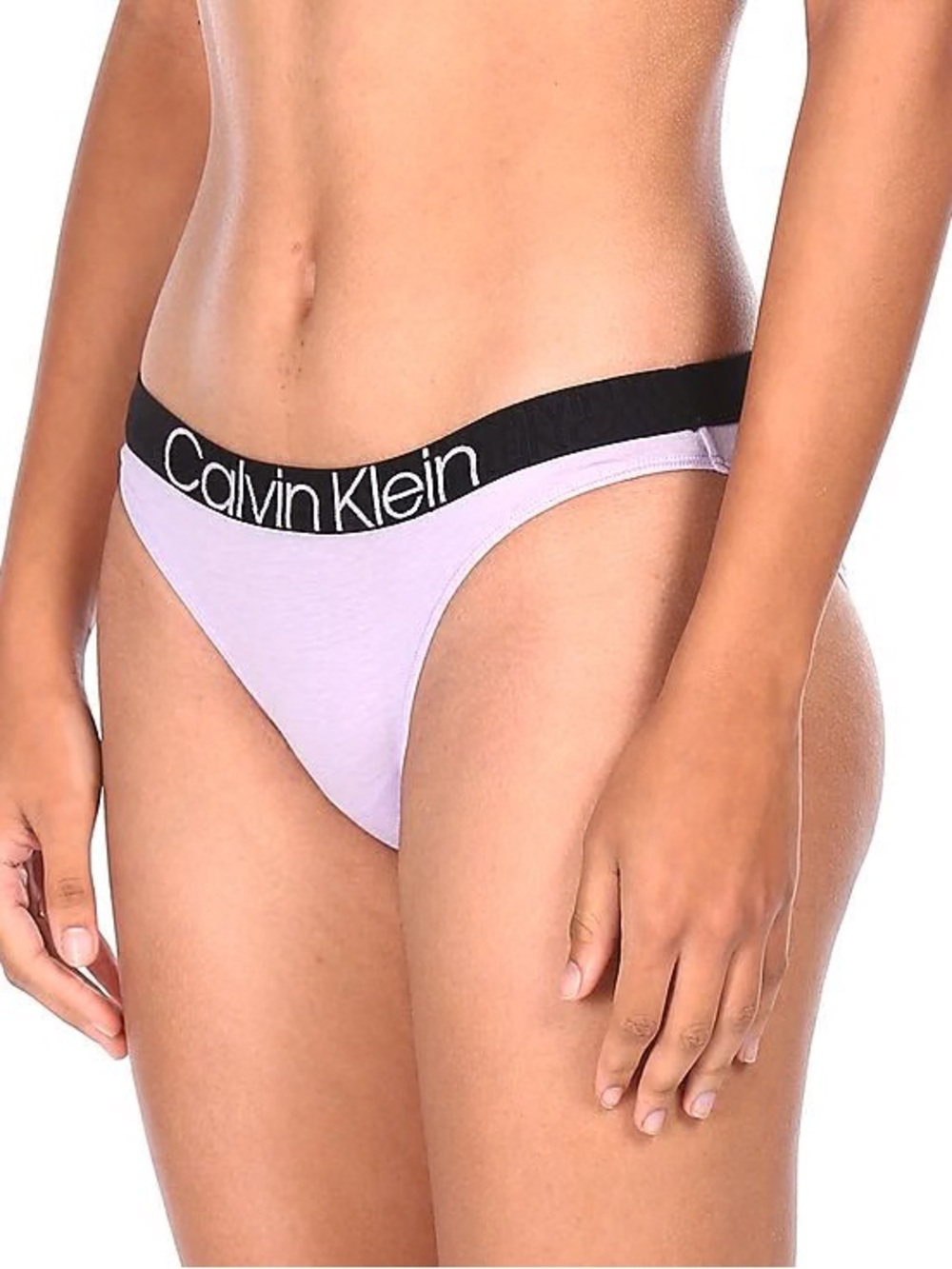 Calvin Klein Light Lavender Bikini Briefs with Black Logo Waistband